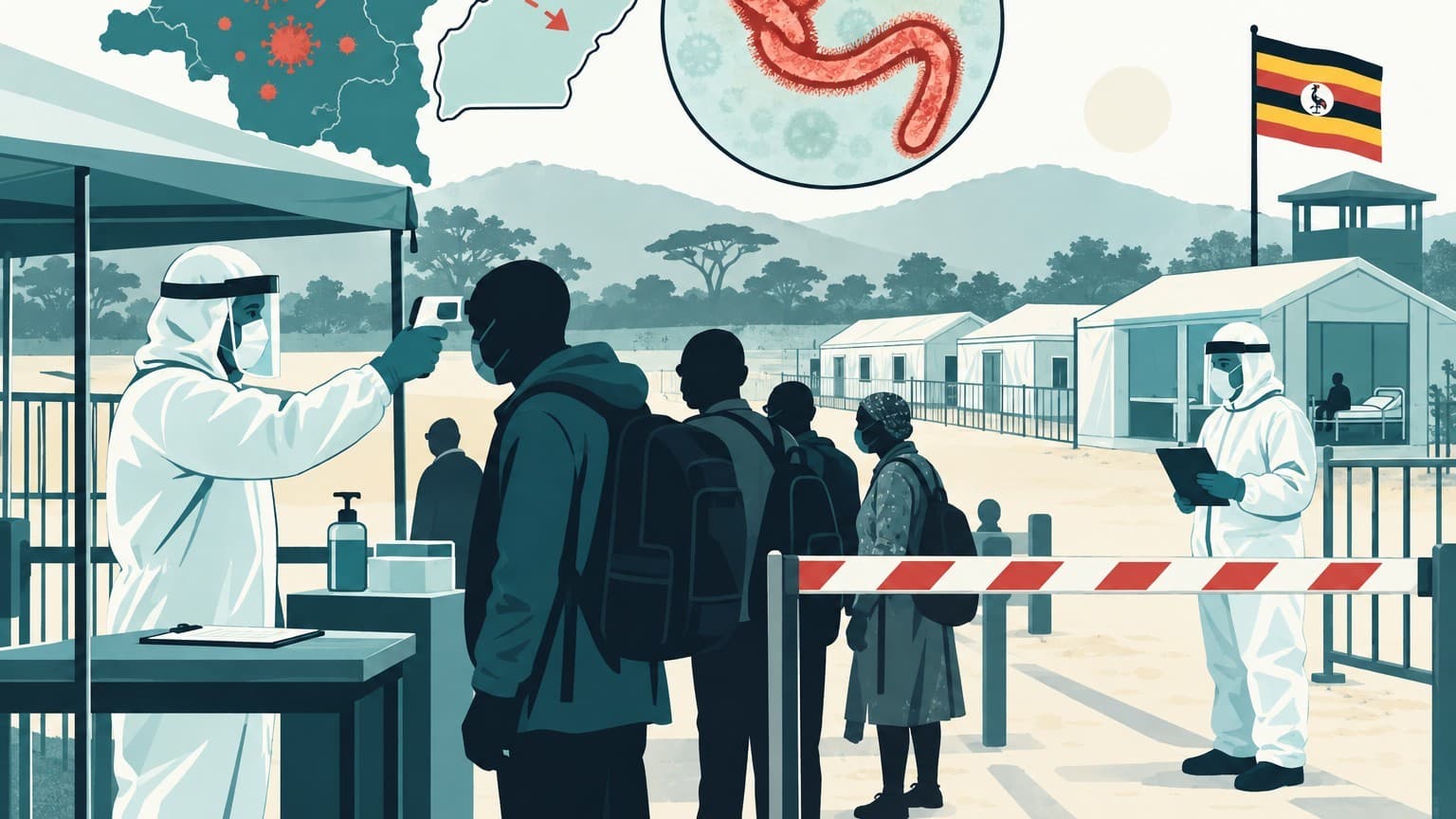 Illustration: Uganda border health screening Ebola
