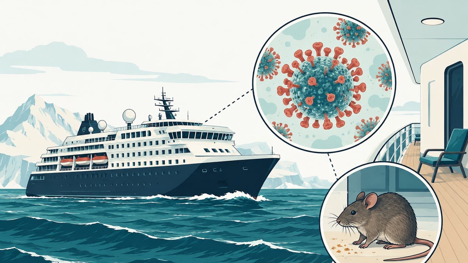 Illustration: MV Hondius cruise ship at sea