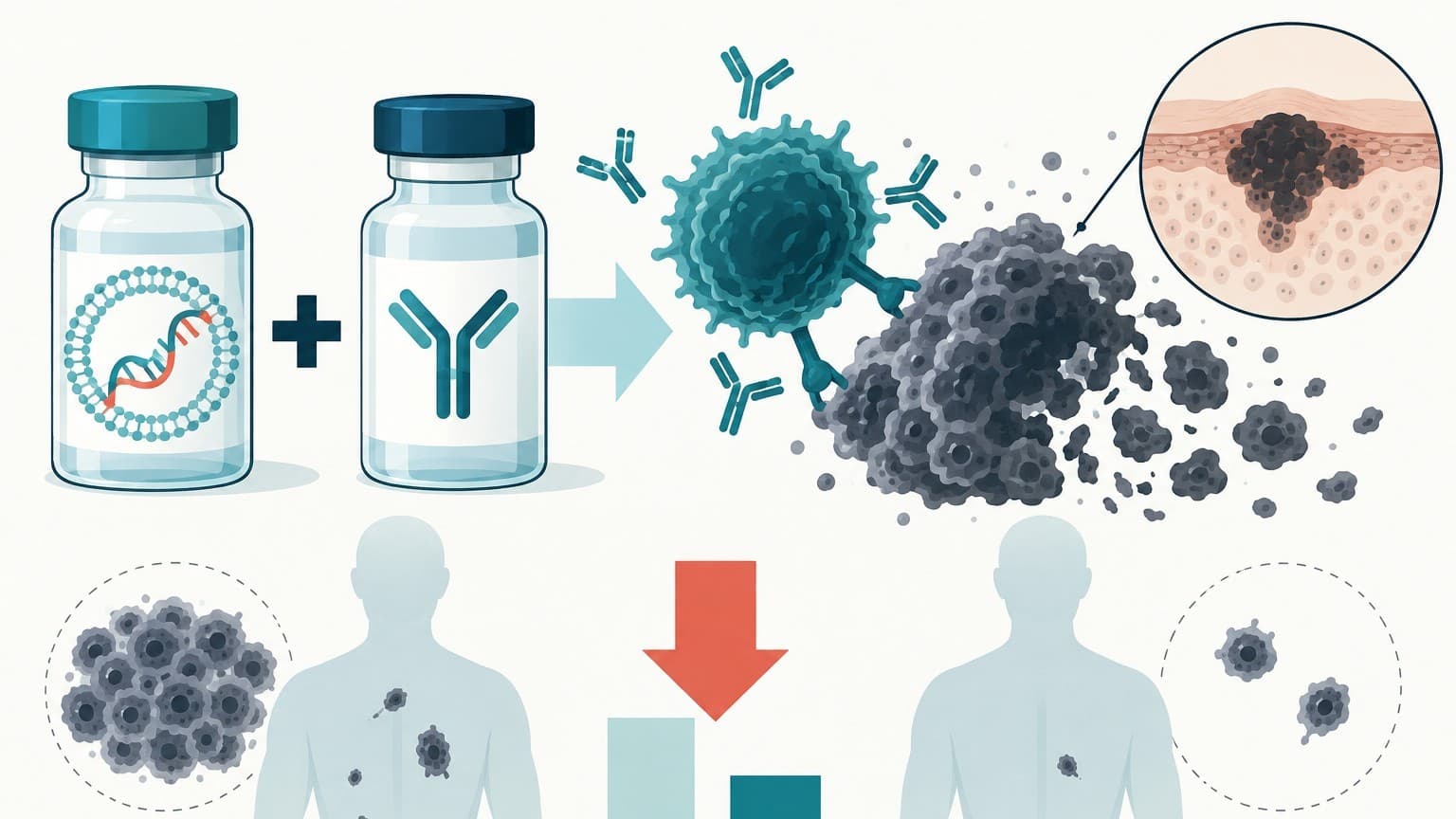 Illustration: mRNA melanoma vaccine plus Keytruda cut recurrence risk by 42% in phase 3
